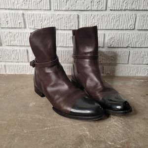 Alexander Wang Kat cap toe boots espresso buckle